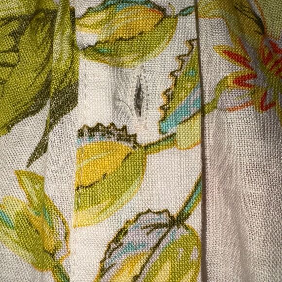 Rachel Roy size Small green floral print button/tie crop top Boho Coastal Chic - Picture 7 of 12